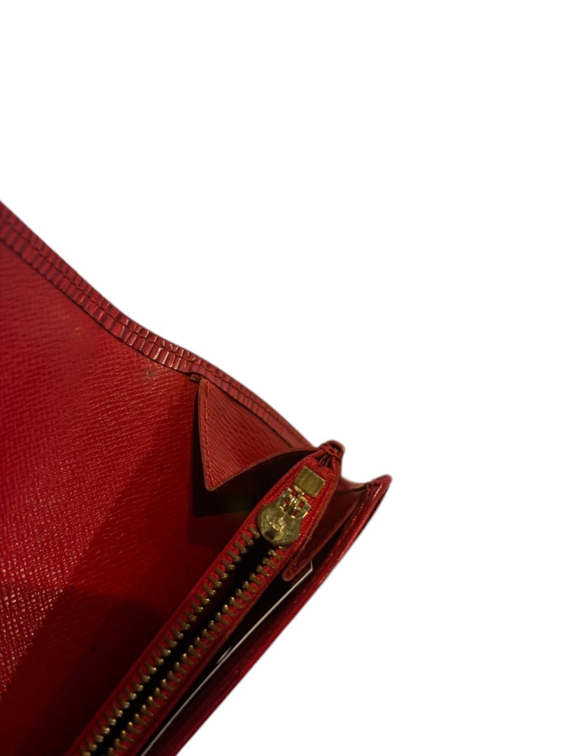 Red Louis Vuitton Epi Wallet