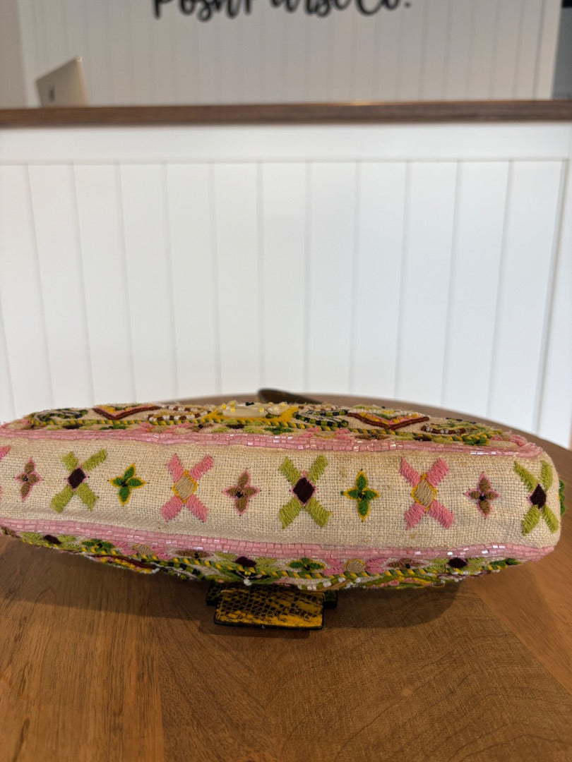 Vintage Lizard and Beaded Fendi Baguette