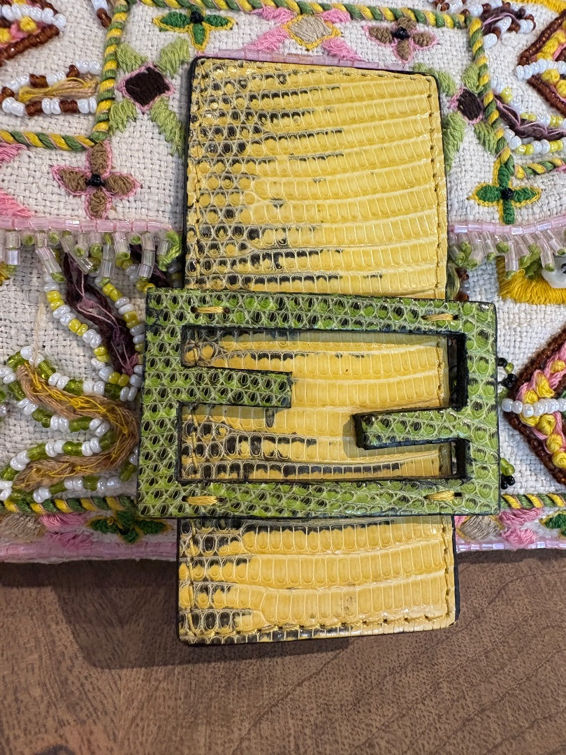 Vintage Lizard and Beaded Fendi Baguette