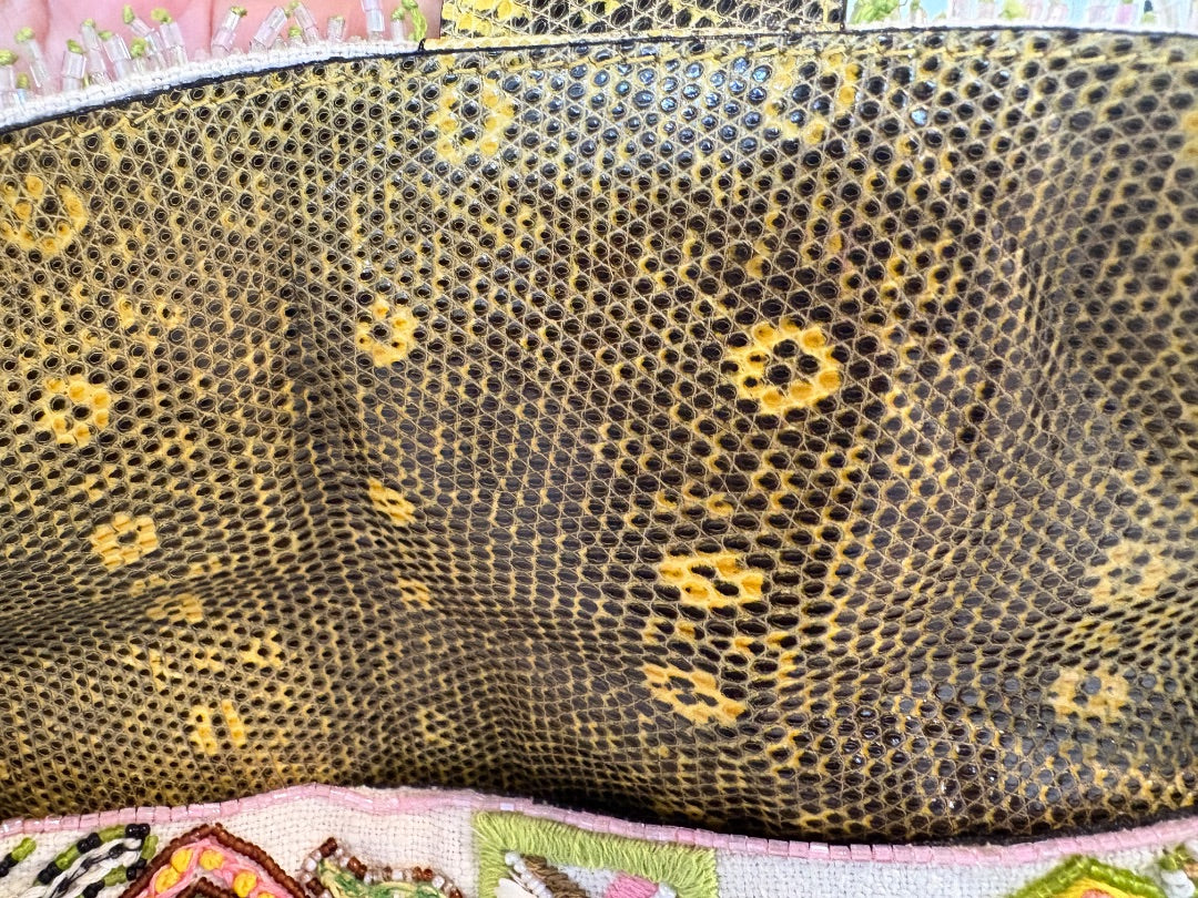 Vintage Lizard and Beaded Fendi Baguette