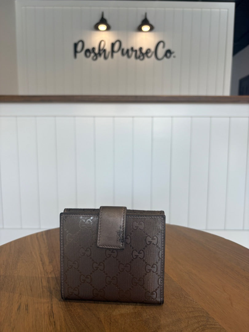 Silver Gucci Imprime Wallet