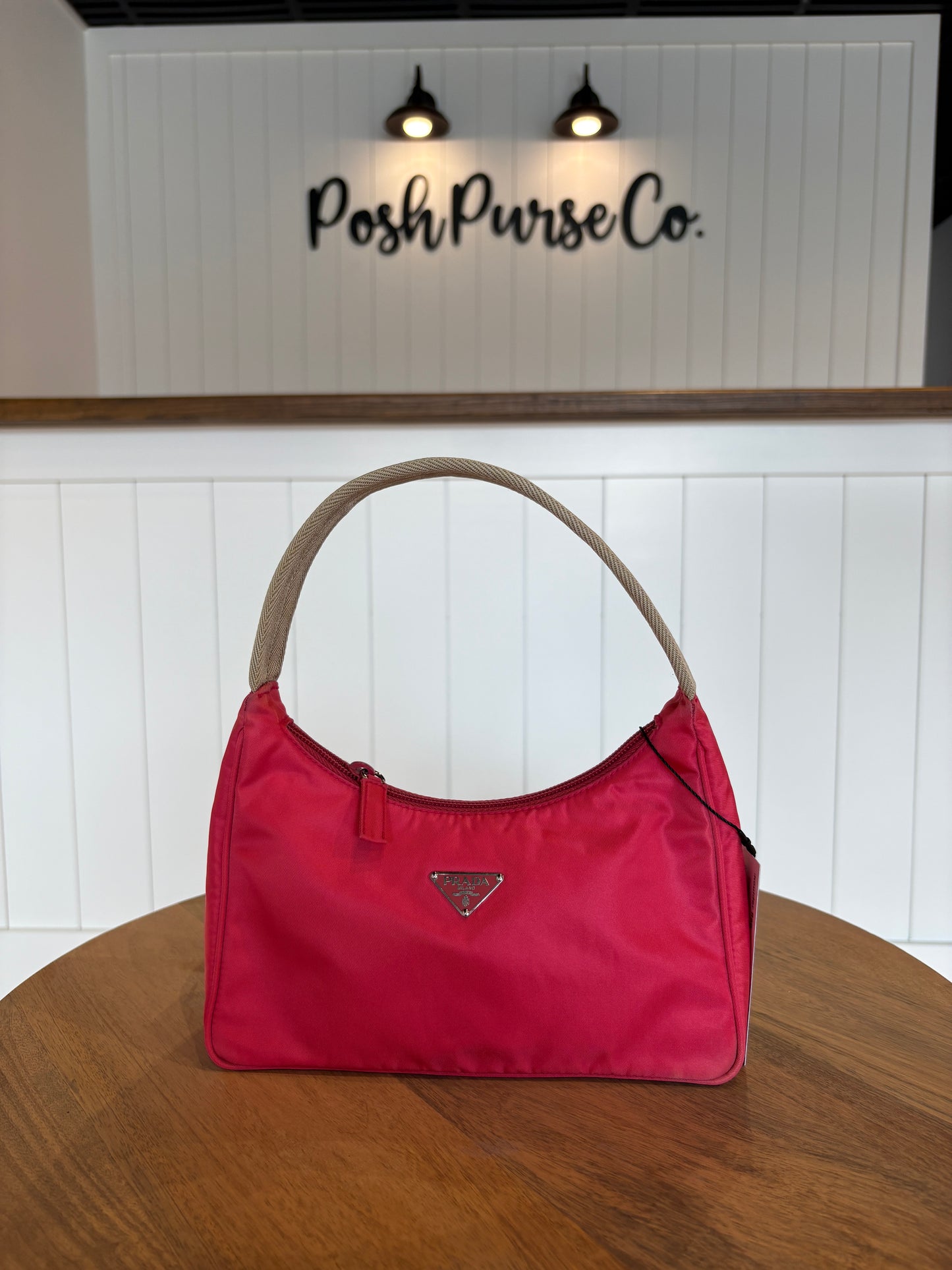Pink Prada Tessuto Shoulder Bag