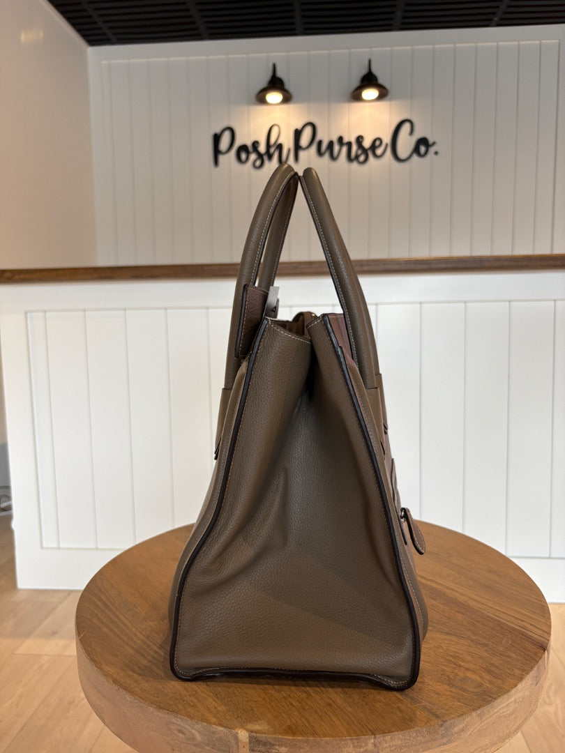 Taupe Celine Mini Luggage Tote