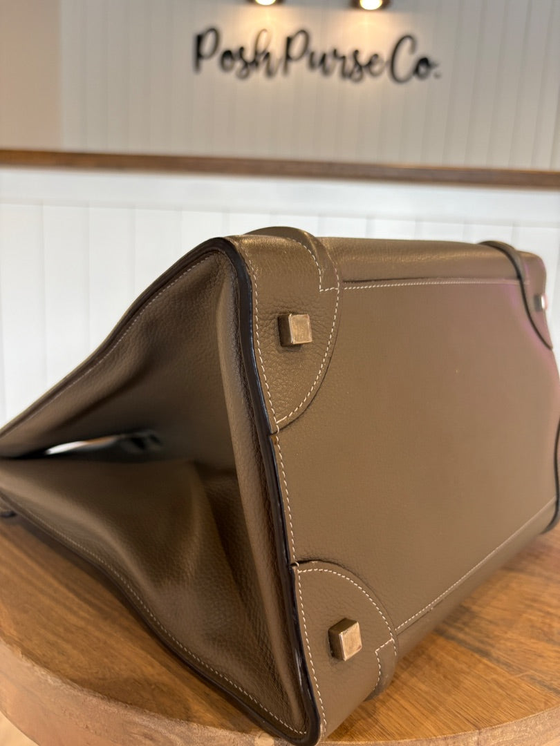 Taupe Celine Mini Luggage Tote