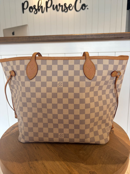Azur Louis Vuitton Damier Azur Neverfull MM with Pouch, MM