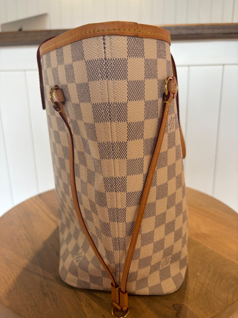 Azur Louis Vuitton Damier Azur Neverfull MM with Pouch, MM