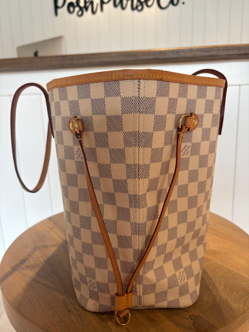 Azur Louis Vuitton Damier Azur Neverfull MM with Pouch, MM