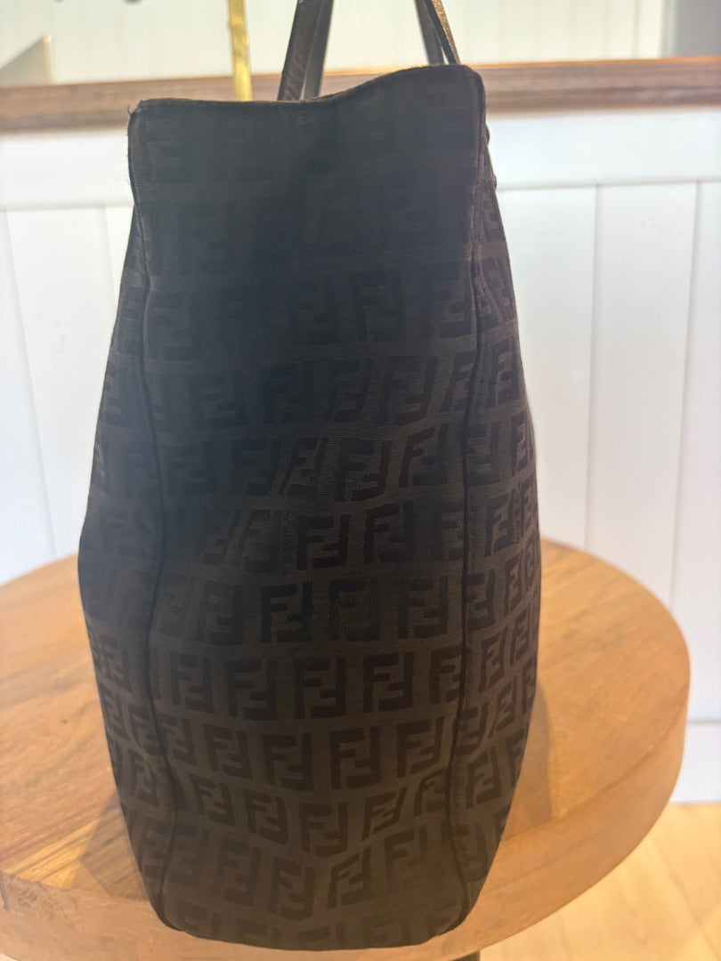 Black Fendi Zucchino FF Tote