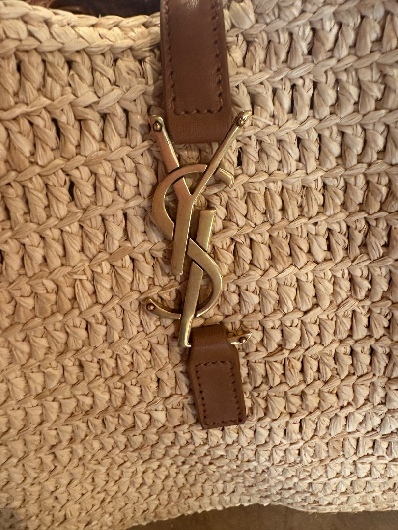 Raffia Saint Laurent BRAND NEW Raffia Tote with Pouch