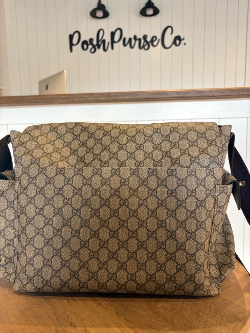 Monogram Gucci Like New GG Supreme Canvas Diaper Bag