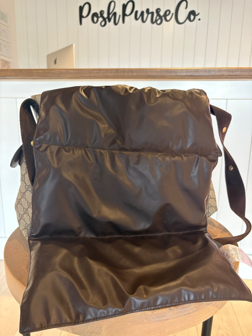 Monogram Gucci Like New GG Supreme Canvas Diaper Bag