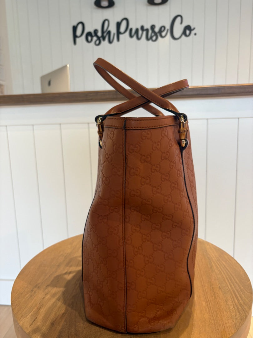Brown Gucci GG Leather Tote