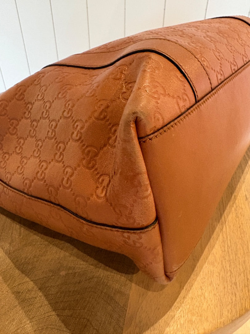Brown Gucci GG Leather Tote