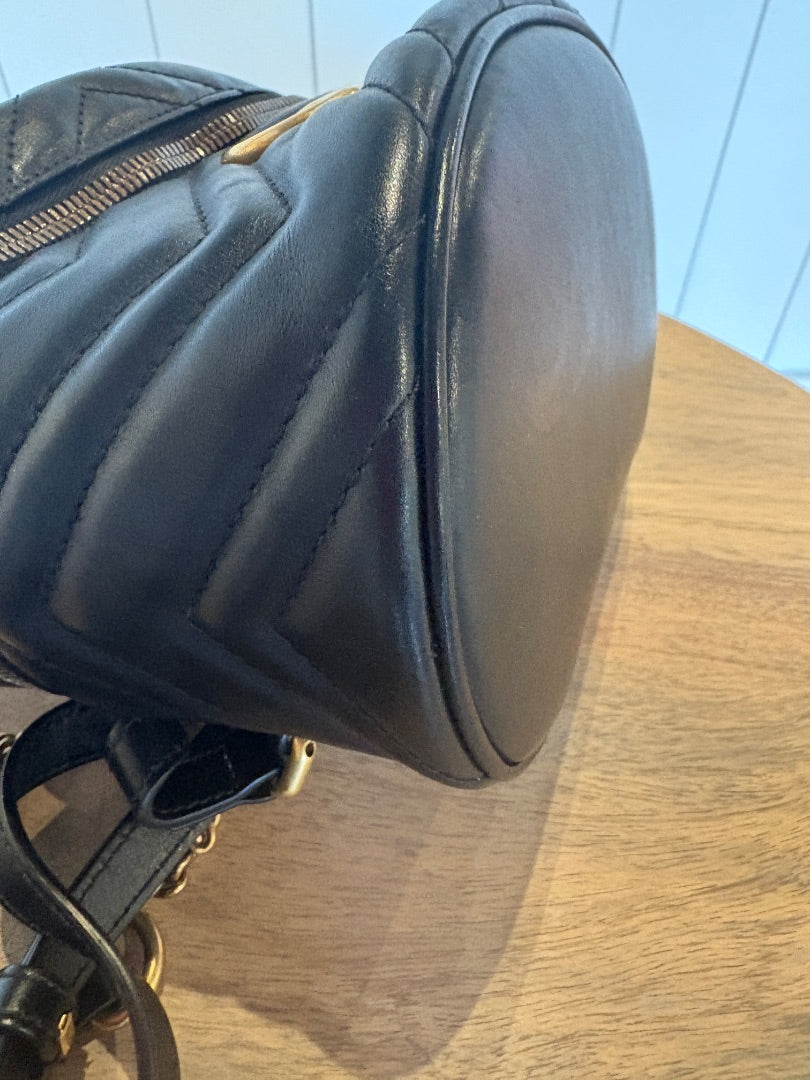 Black Gucci Gucc GG Marmont Mini Backpack