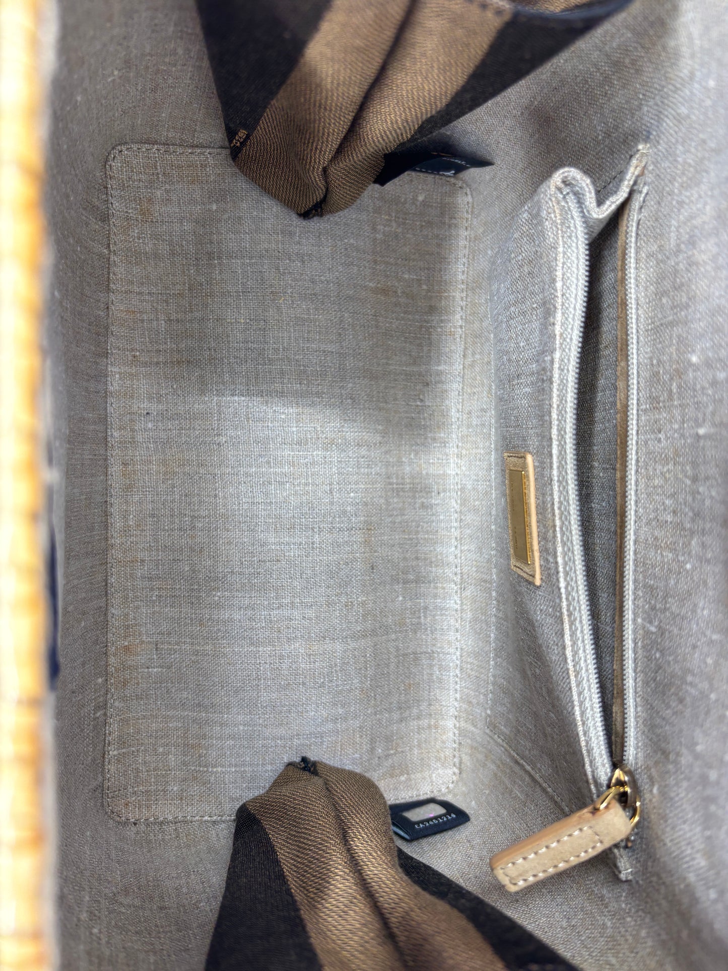 Fendi Crocodile Embossed Wicker Bag