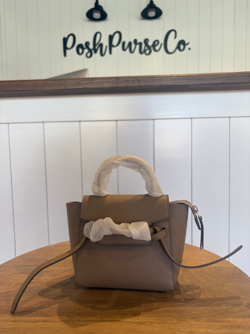 Beige Celine BRAND NEW Celine Calfskin Nano Belt Bag