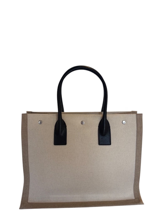Beige Saint Laurent Pristine Rive Gauche Tote
