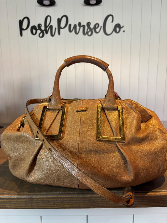 Gold Chloe Satchel Bag