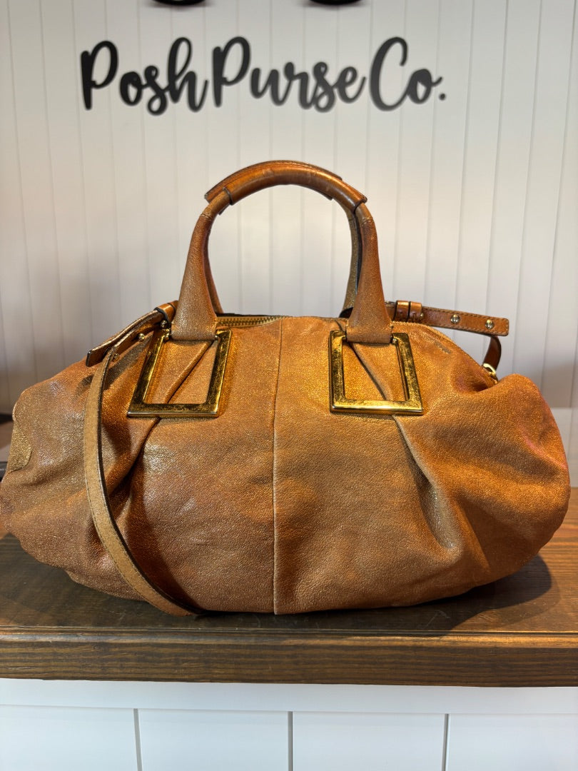 Gold Chloe Satchel Bag