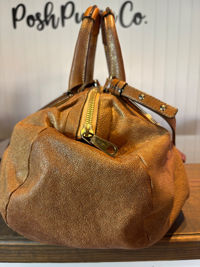 Gold Chloe Satchel Bag