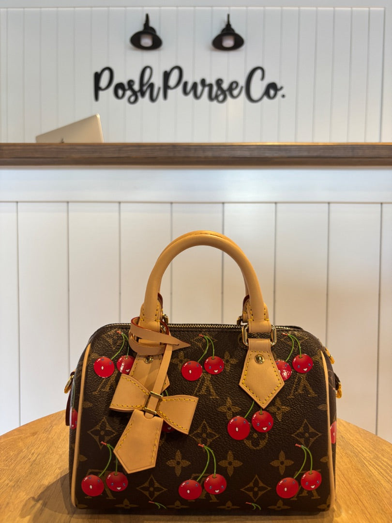 Louis Vuitton X Takashi Murakami Cerises Speedy Bandouliere 20 Bag Brown Cherry Monogram, 20
