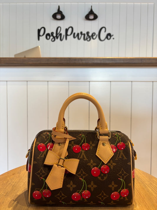 Louis Vuitton X Takashi Murakami Cerises Speedy Bandouliere 20 Bag Brown Cherry Monogram, 20