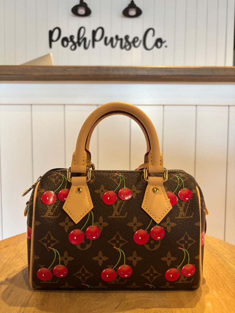 Louis Vuitton X Takashi Murakami Cerises Speedy Bandouliere 20 Bag Brown Cherry Monogram, 20