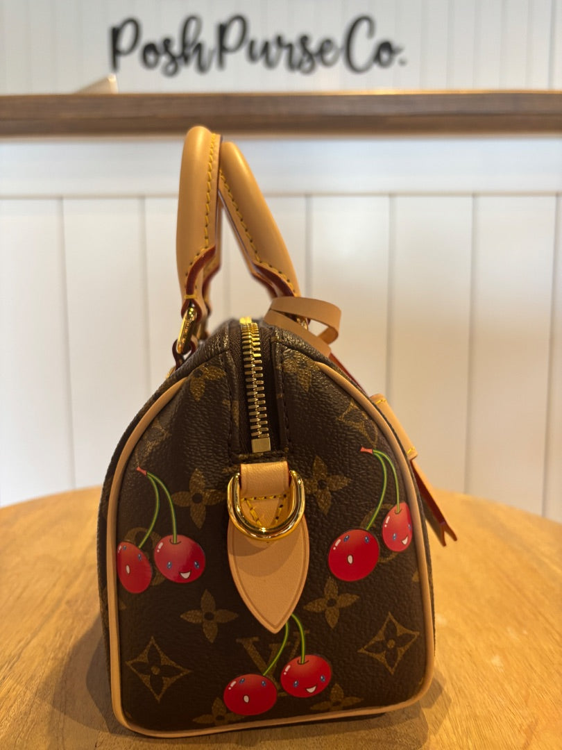 Louis Vuitton X Takashi Murakami Cerises Speedy Bandouliere 20 Bag Brown Cherry Monogram, 20