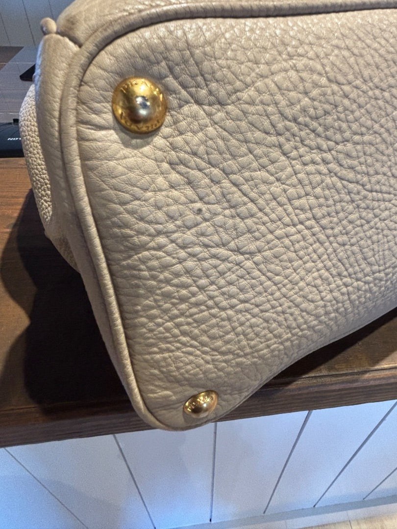 Beige Prada Saffiano Leather Tote