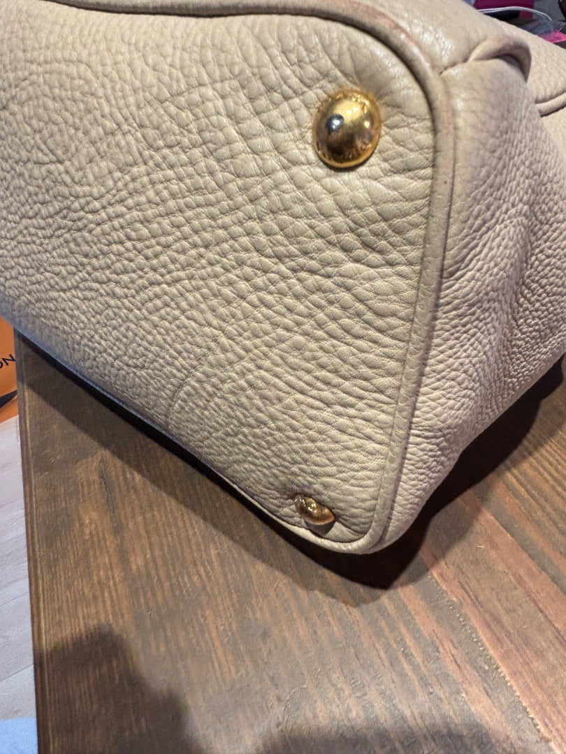 Beige Prada Saffiano Leather Tote