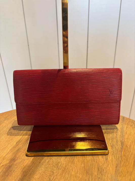 Red Louis Vuitton Epi Wallet
