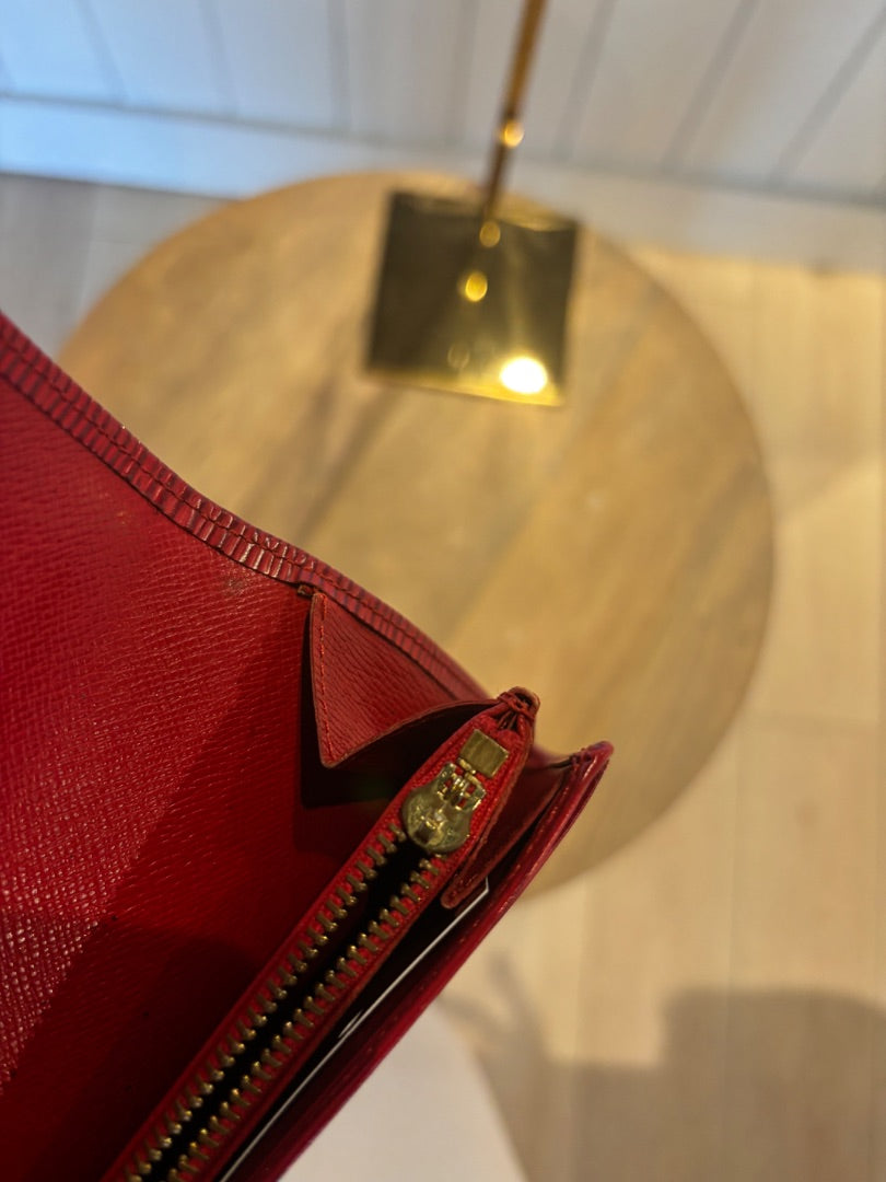 Red Louis Vuitton Epi Wallet