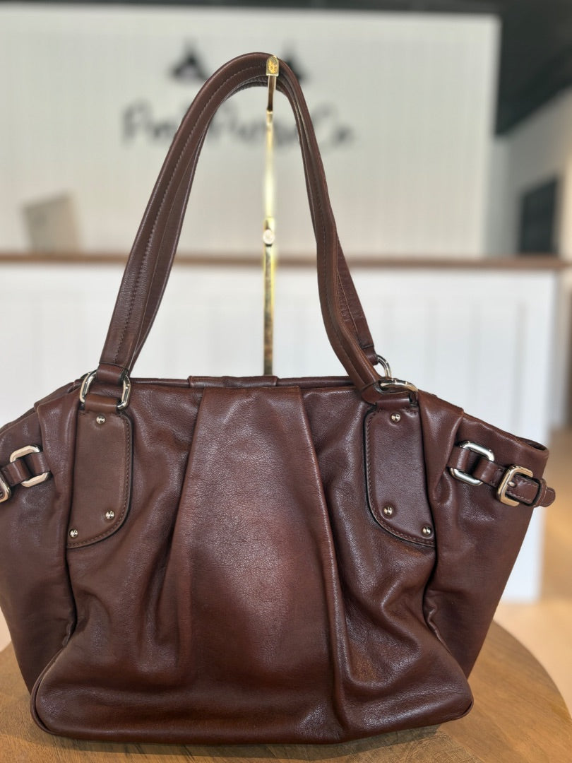 Burgundy Prada Tote
