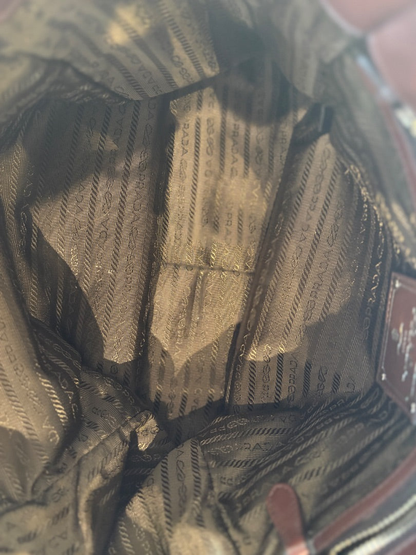 Burgundy Prada Tote