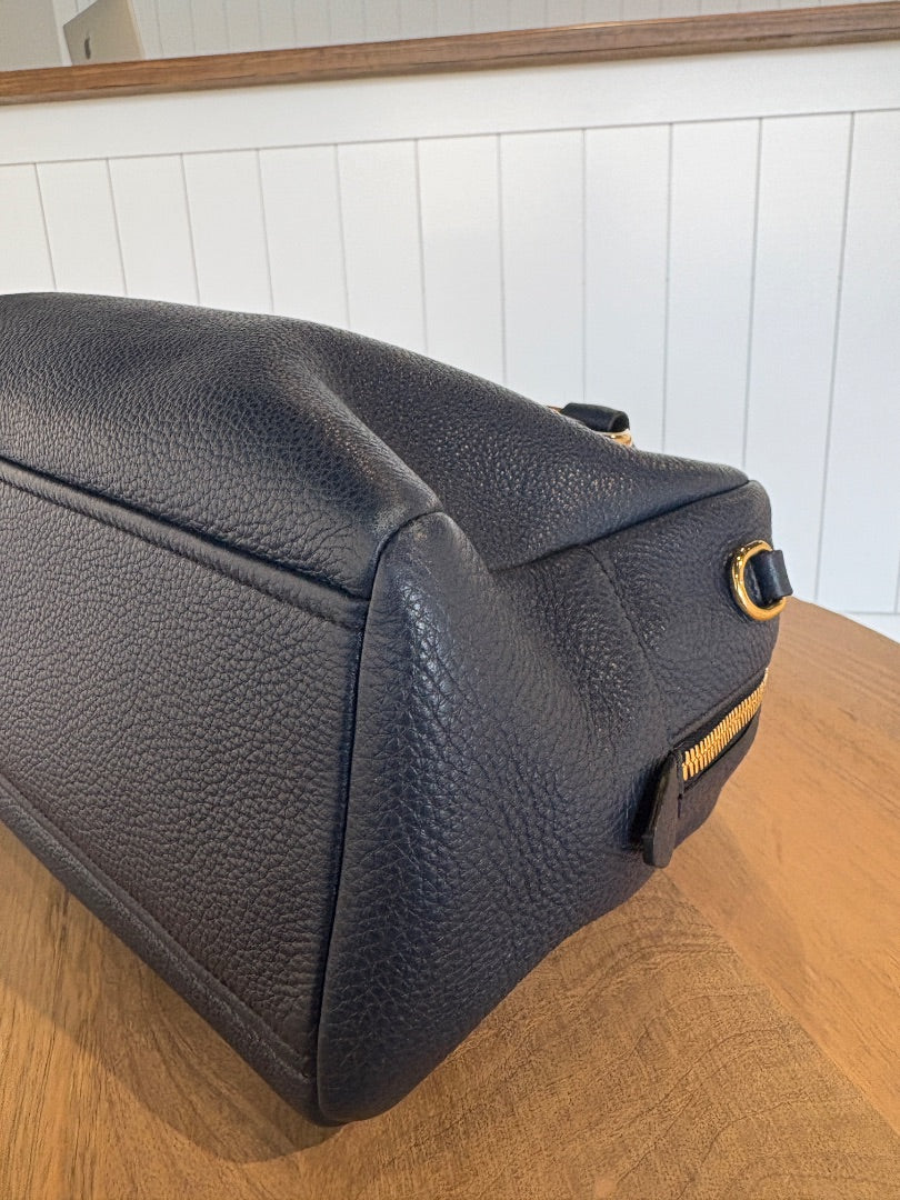 Blue Prada Boston Bag, Medium