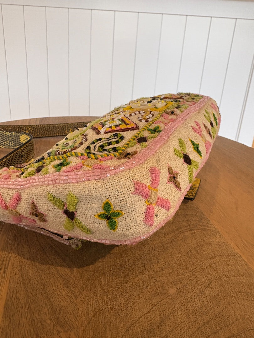 Vintage Lizard and Beaded Fendi Baguette