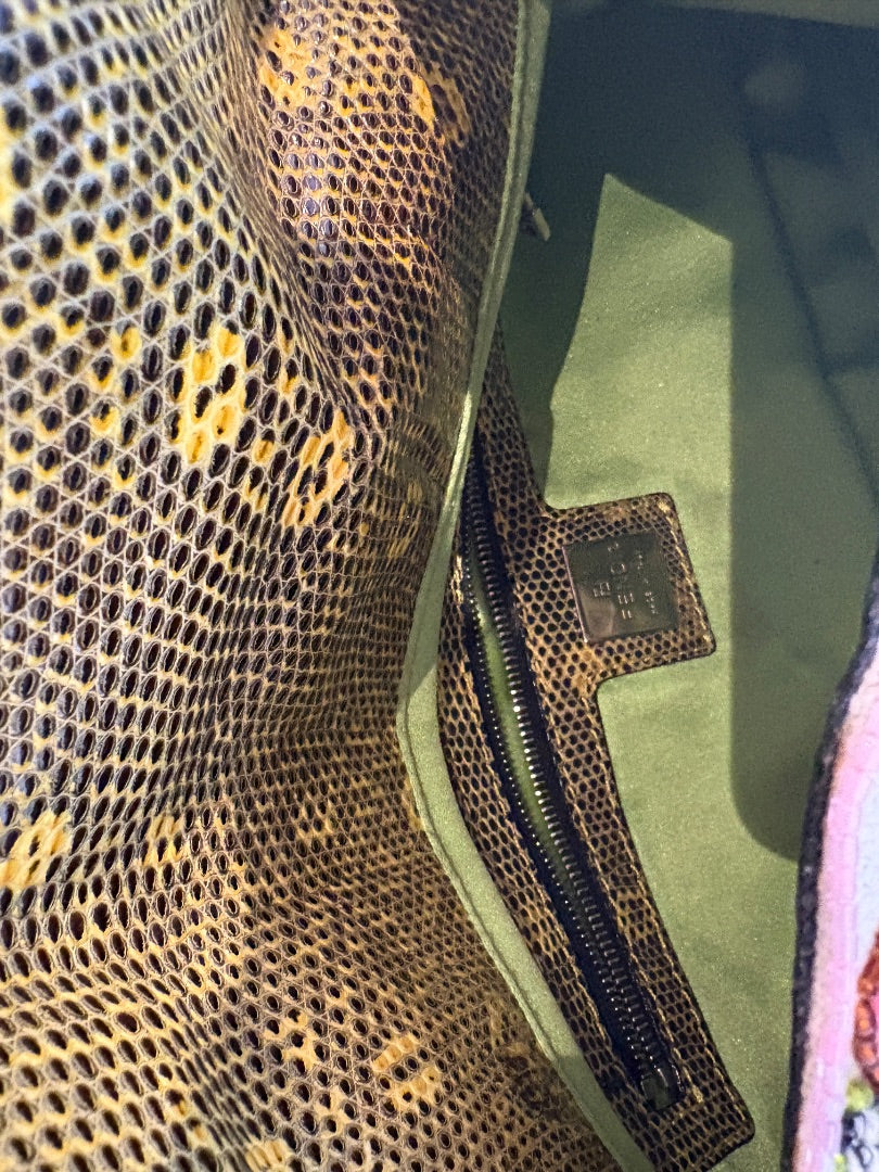 Vintage Lizard and Beaded Fendi Baguette
