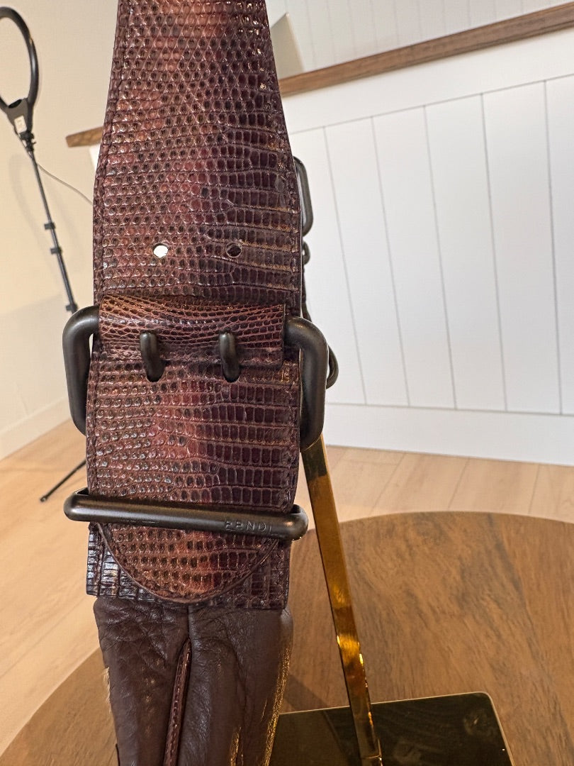 Vintage Fendi Lizard and Leather Oyster Bag