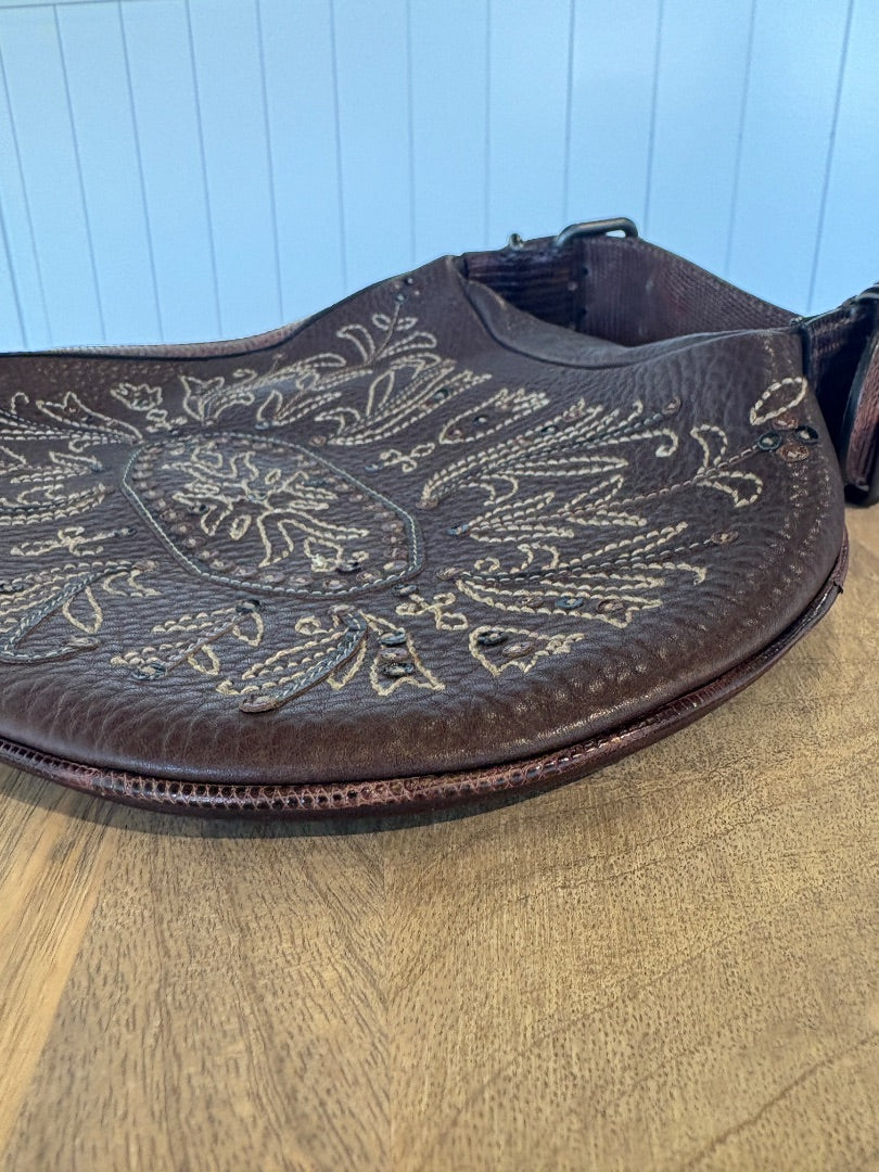 Vintage Fendi Lizard and Leather Oyster Bag