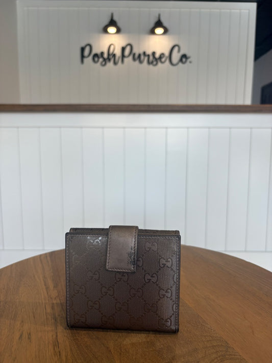 Silver Gucci Imprime Wallet
