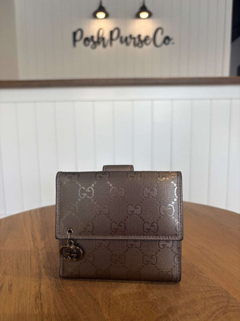 Silver Gucci Imprime Wallet