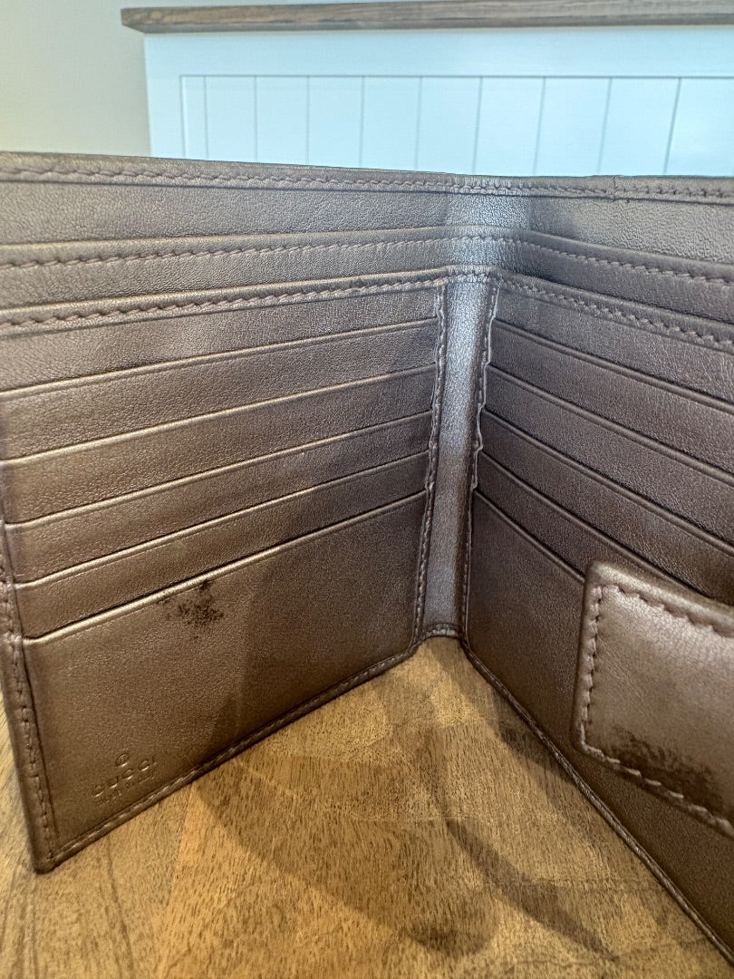 Silver Gucci Imprime Wallet