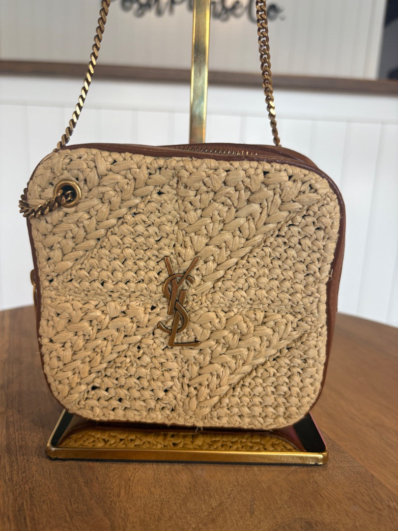 Rafia Saint Laurent Saint Laurent Jamie Rafia Cube, Small