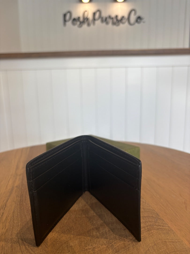 Black Monogram Gucci GG Supreme Monogram Kingsnake Bi Fold Wallet