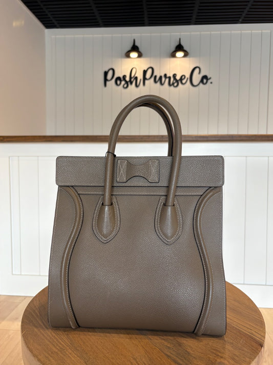 Taupe Celine Mini Luggage Tote