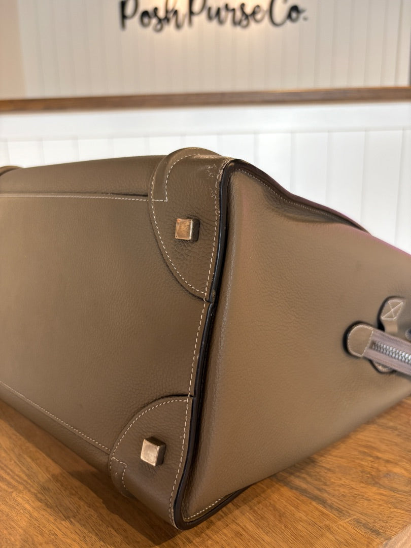 Taupe Celine Mini Luggage Tote