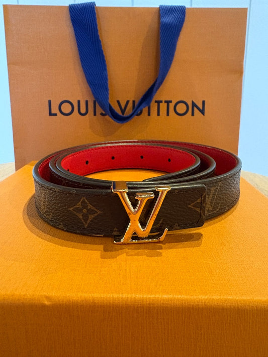 Monogram Louis Vuitton Reversible Monogram and Red Belt, 40