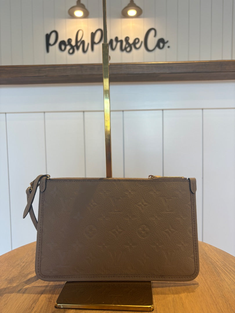Never Used Empreinte Leather Turtle Dove Pouch