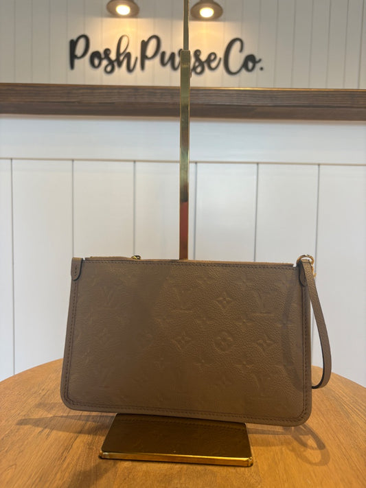 Never Used Empreinte Leather Turtle Dove Pouch