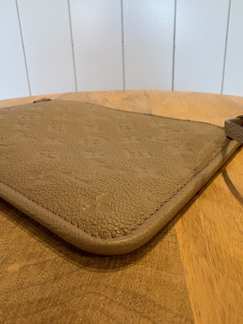 Never Used Empreinte Leather Turtle Dove Pouch